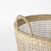 Bowie  (Set of 3) Medium Brown Seagrass Round Basket with Handles, Bins & Basket by Mercana, 19.69" length x 19.69" width x 19.69" height thumbnail 4