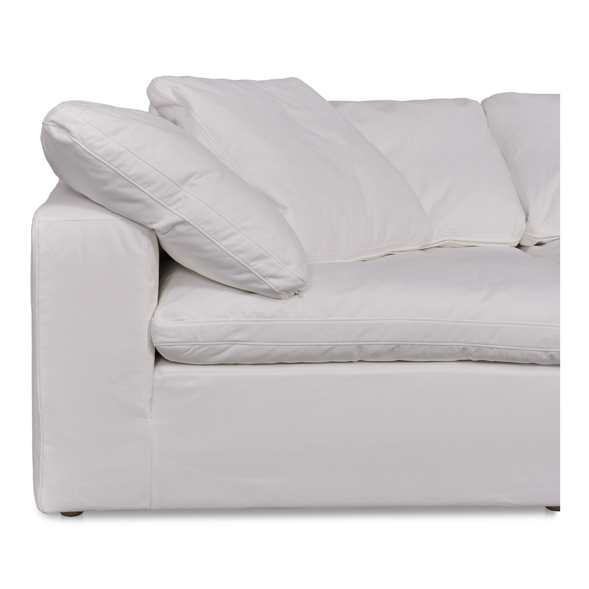 Terra Modular Sofa Cream White, Sectional Sofa by Moe's Home, 114" width x 32" height x 38" depth View 5
