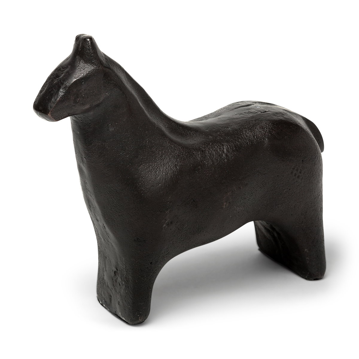 Sphynx II 7L x 2W Black Cast Aluminum Horse Shaped Object, Decorative Object by Mercana, 7" length x 2.25" width x 6" height View 1