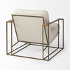 Watson Cream Fabric Wrap Gold Metal Frame Accent Chair, by Mercana, 30" length x 34.25" width x 29.13" height thumbnail 9