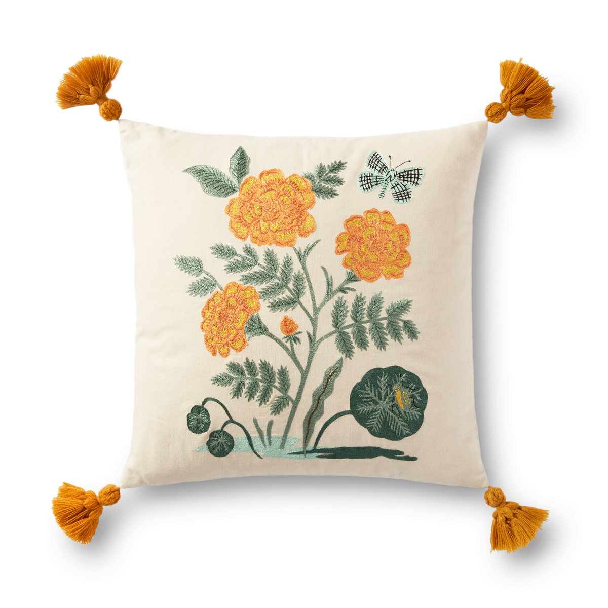 Rifle Paper Co. x Loloi No Name Pillow, Decorative Pillow, 18" length x 18" width View 1