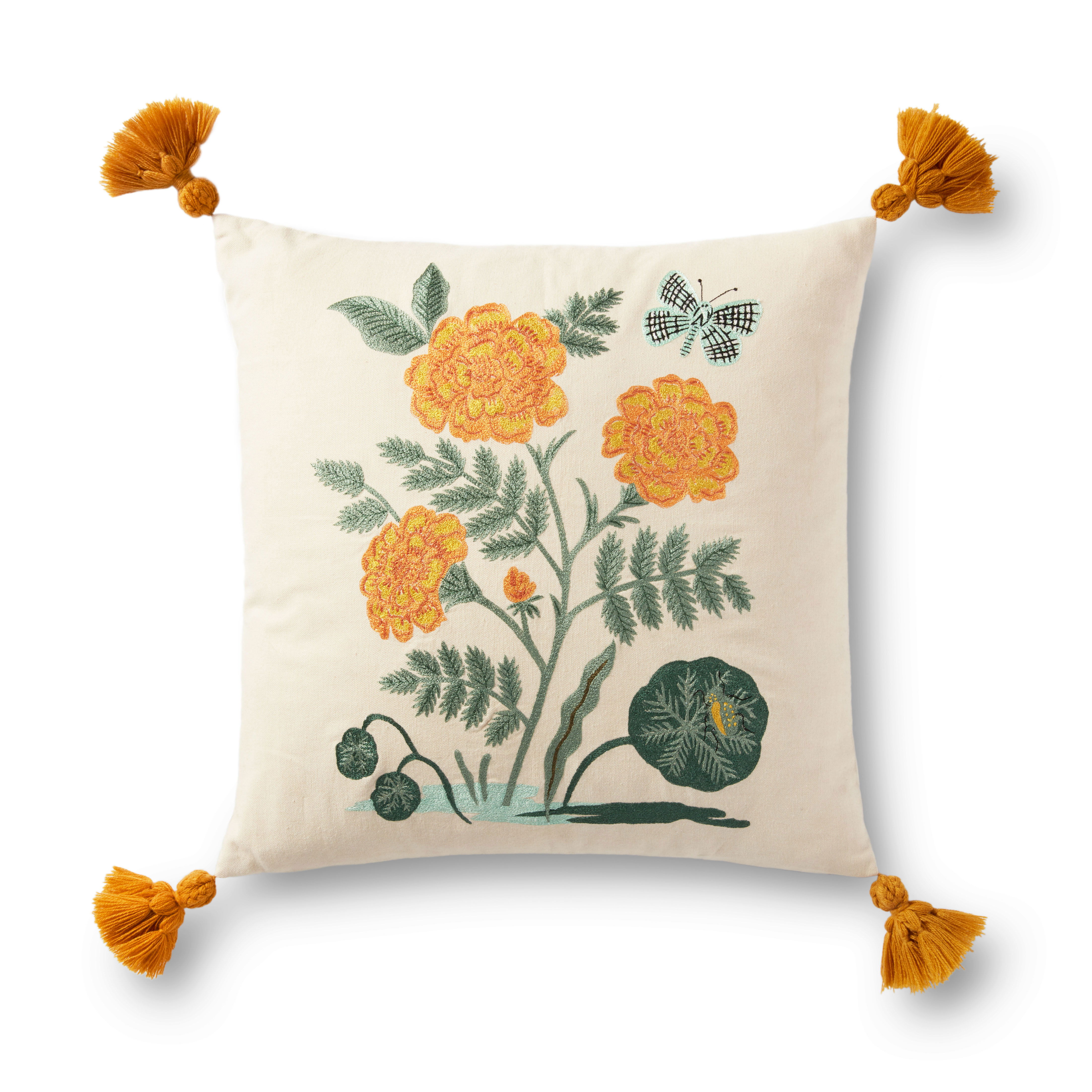 Rifle Paper Co. x Loloi Pillows Pillow, Decorative Pillow, 18" length x 18" width View 1
