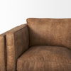 Brooks  Cognac Brown Faux Leather Three Seater Sofa with Medium Brown Wooden Legs thumbnail 10