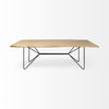 Papillion II 80x40 Rectangular Blonde Live Edge Sold Wood Top Black Metal Base Dining Table, by Mercana, 84" length x 40" width x 30" height thumbnail 4