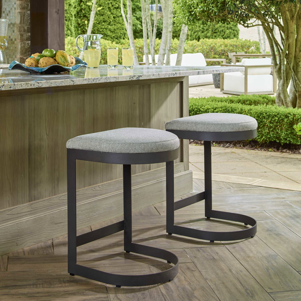 Maude Outdoor Counter Stool, Outdoor Stool by Uttermost, 1'5.25" width x 2'2" height x 1'5.25" depth View 2