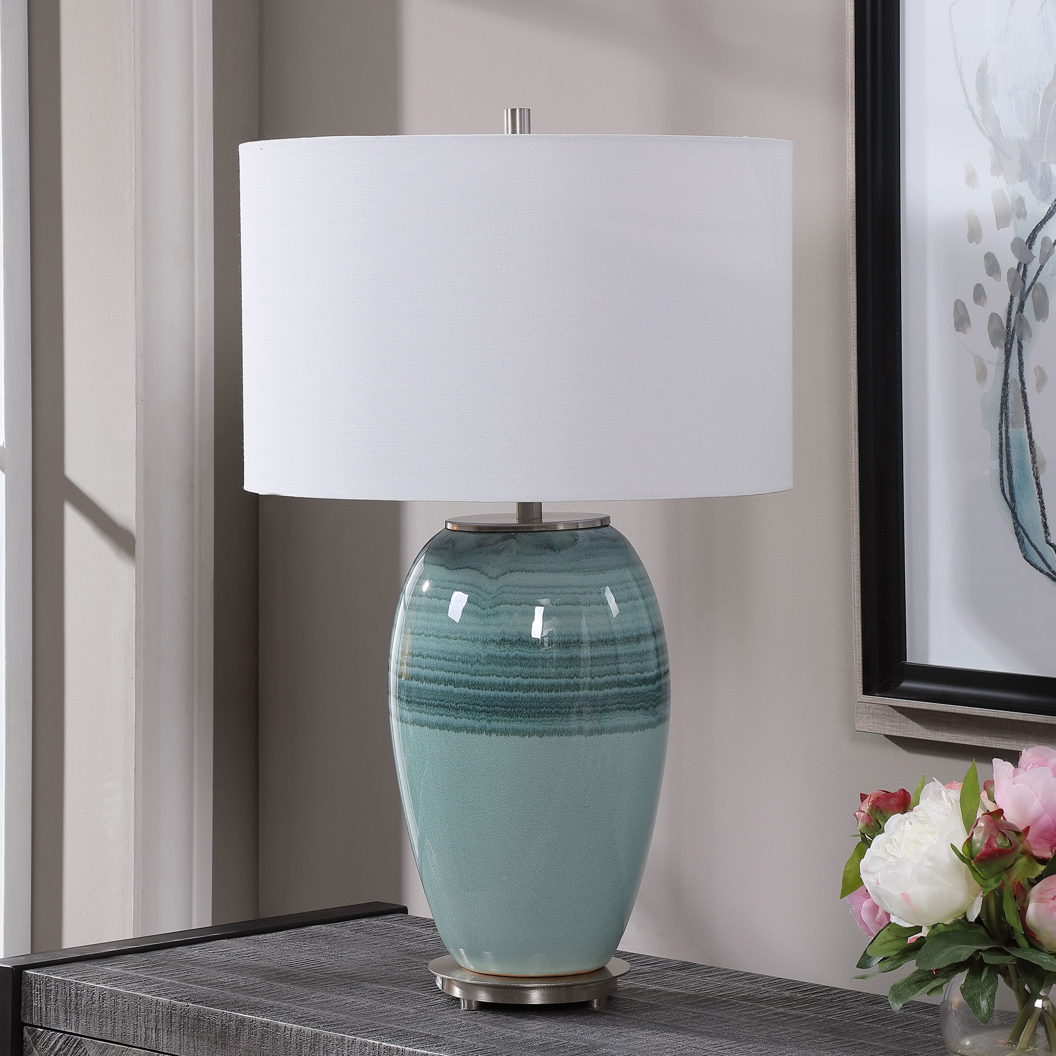 Caicos Teal Table Lamp large image 