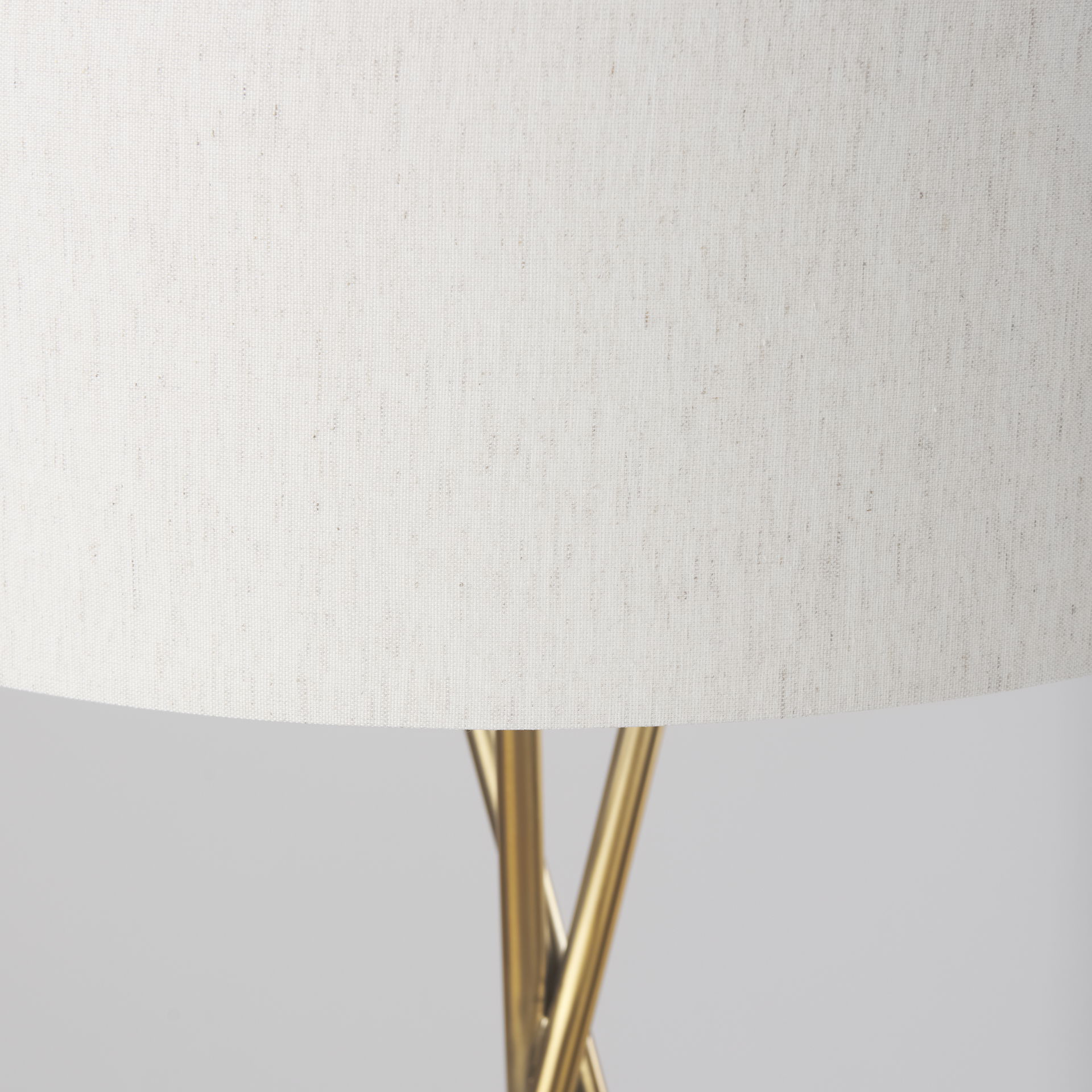Ambrose  Gold Metal with Cream Fabric Shade Floor Lamp, by Mercana, 20" length x 20" width x 61.75" height View 10