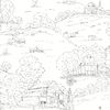 Pasture Toile Black & White Wallpaper thumbnail 0