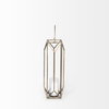 Ivy Small Gold Metal Geometric Cage Candle Holder Lantern, Lighting by Mercana, 8.27" length x 8.27" width x 29.72" height thumbnail 6