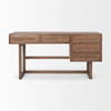 Grier 60' Medium Brown Solid Wood with Cane Office Desk, by Mercana, 60" length x 22.75" width x 30.5" height thumbnail 3