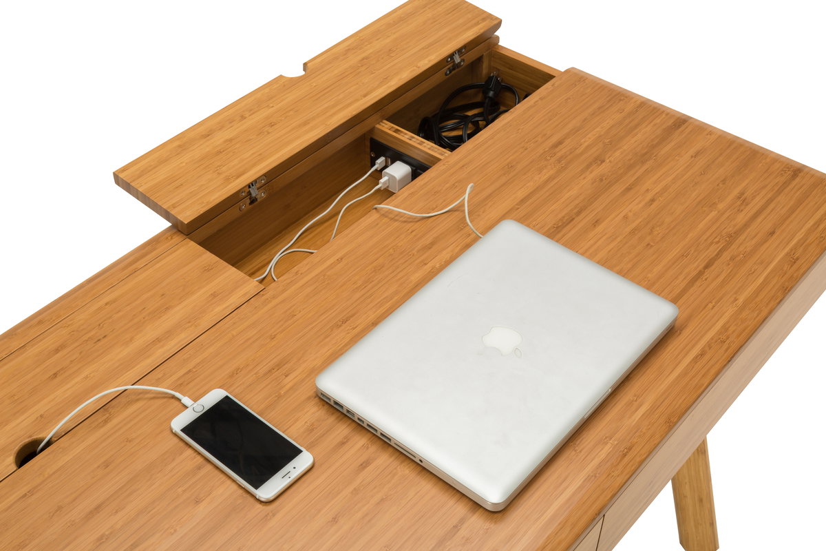 Jasmine Writing Desk, Caramelized, by Greenington, 23.5" length x 47.5" width x 29.5" height View 7
