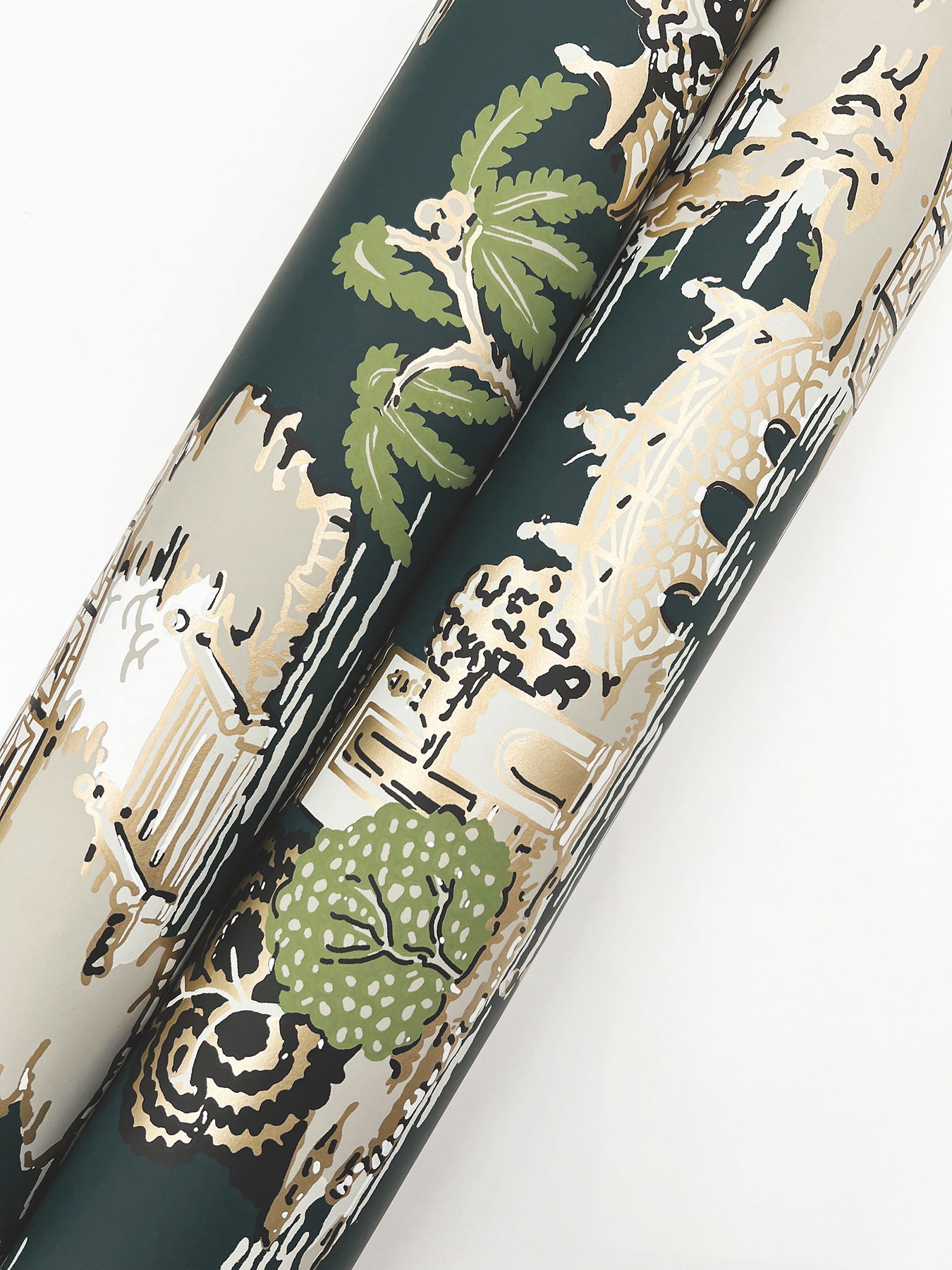 Pagoda And Sampan Scenic Forest Wallpaper, by York Wall, 27' length x 2'3" width x 0.02" depth View 4