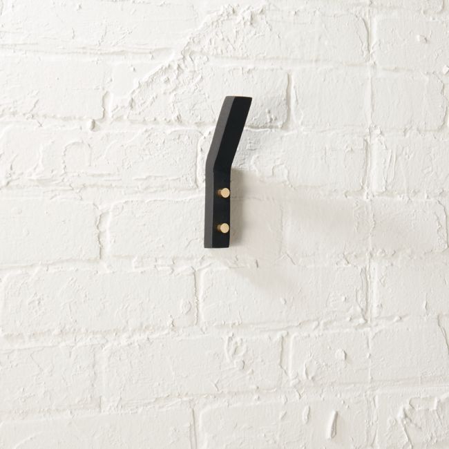 Online Designer Business/Office Leaning Edge Matte Black Wall Hook