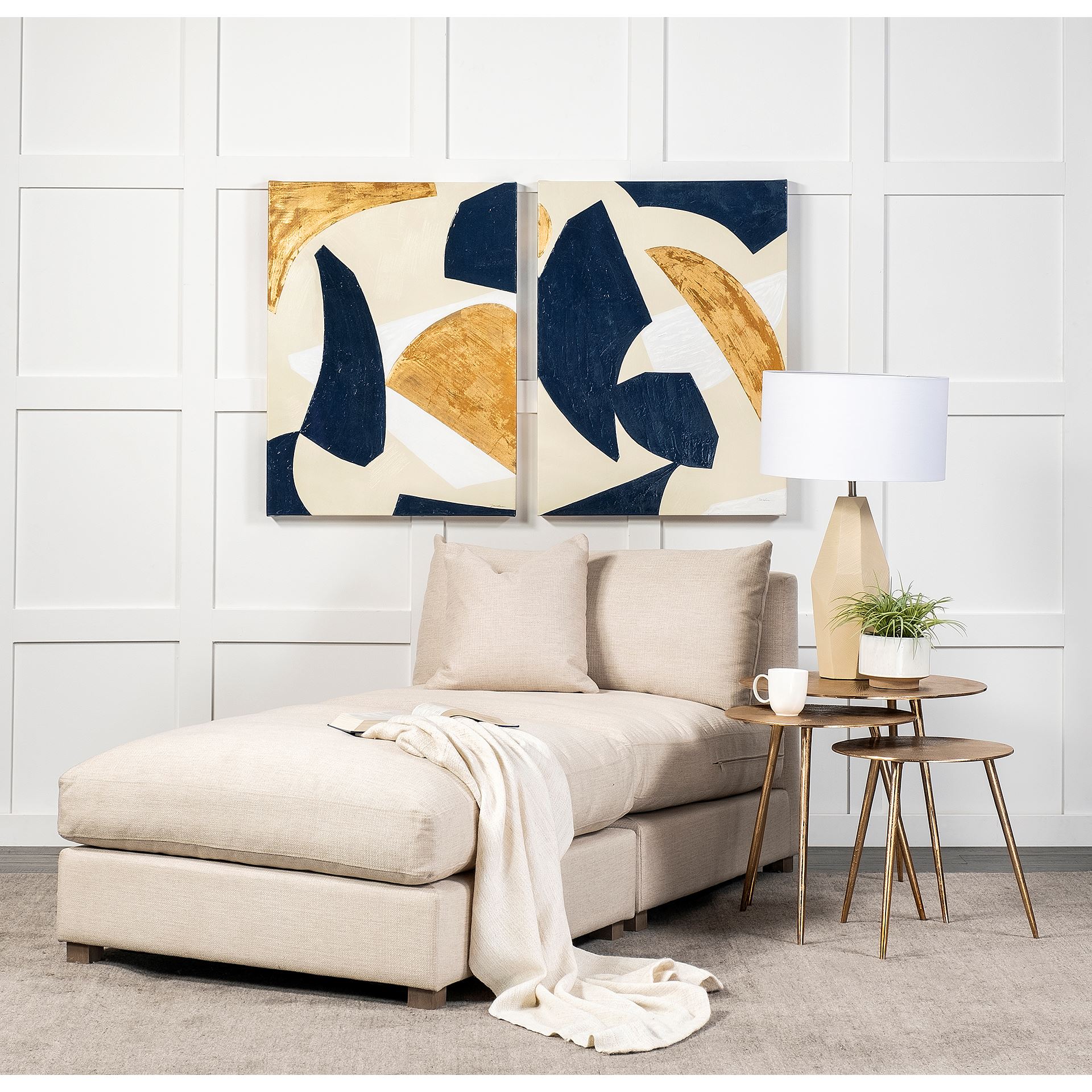 Valence  Beige Full Size Ottoman Sectional Piece, Sectional Sofa by Mercana, 38.58" length x 38.58" width x 17.72" height View 2