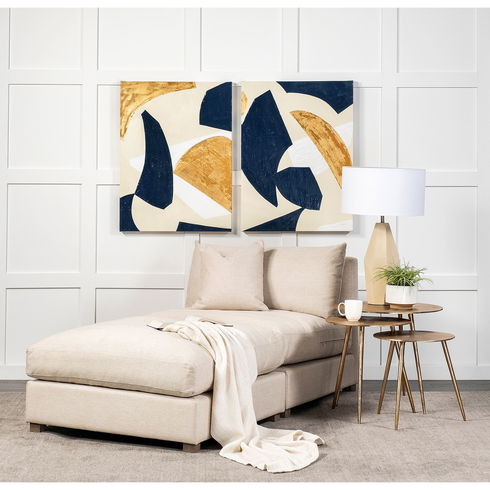 Valence  Beige Full Size Ottoman Sectional Piece