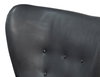 Lombard Wing Chair,Santoni Black Leather, Seating by Sarreid, 34" length x 36" width x 40" height thumbnail 7