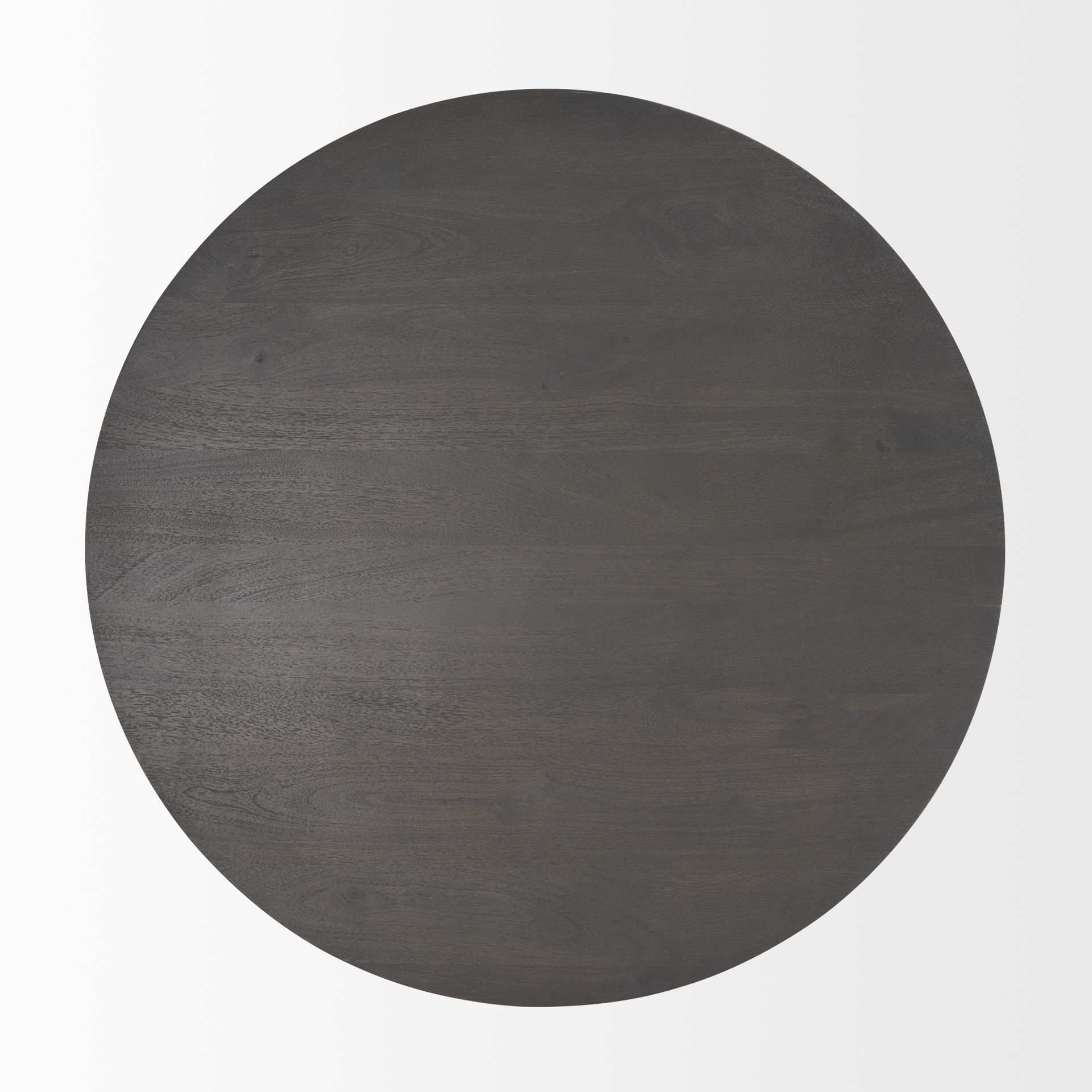 Maxwell 34L x 34W x 16H Dark Brown Wood with Black Metal Pedestal Base Round Coffee Table large image 