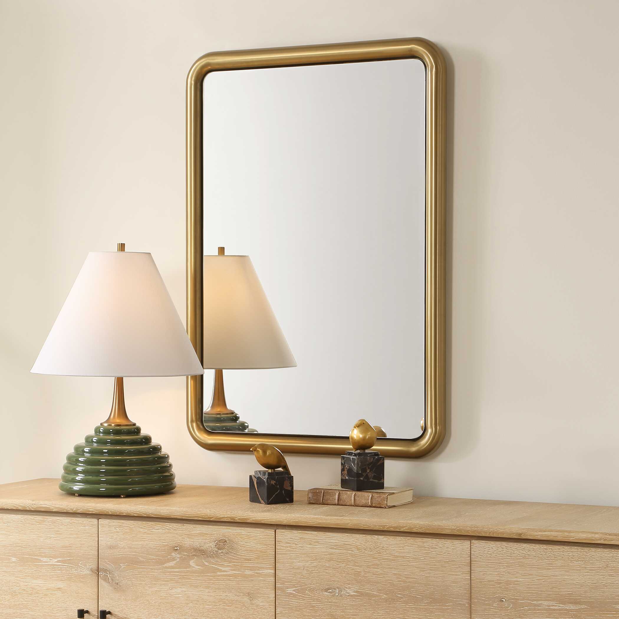 Atkinson Modern Brass Mirror, by Uttermost, 29" width x 41" height x 2" depth View 3