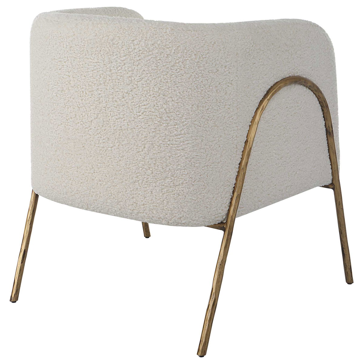 Jacobsen Off White Shearling Accent Chair, by Uttermost, 27" width x 29" height x 27" depth View 6