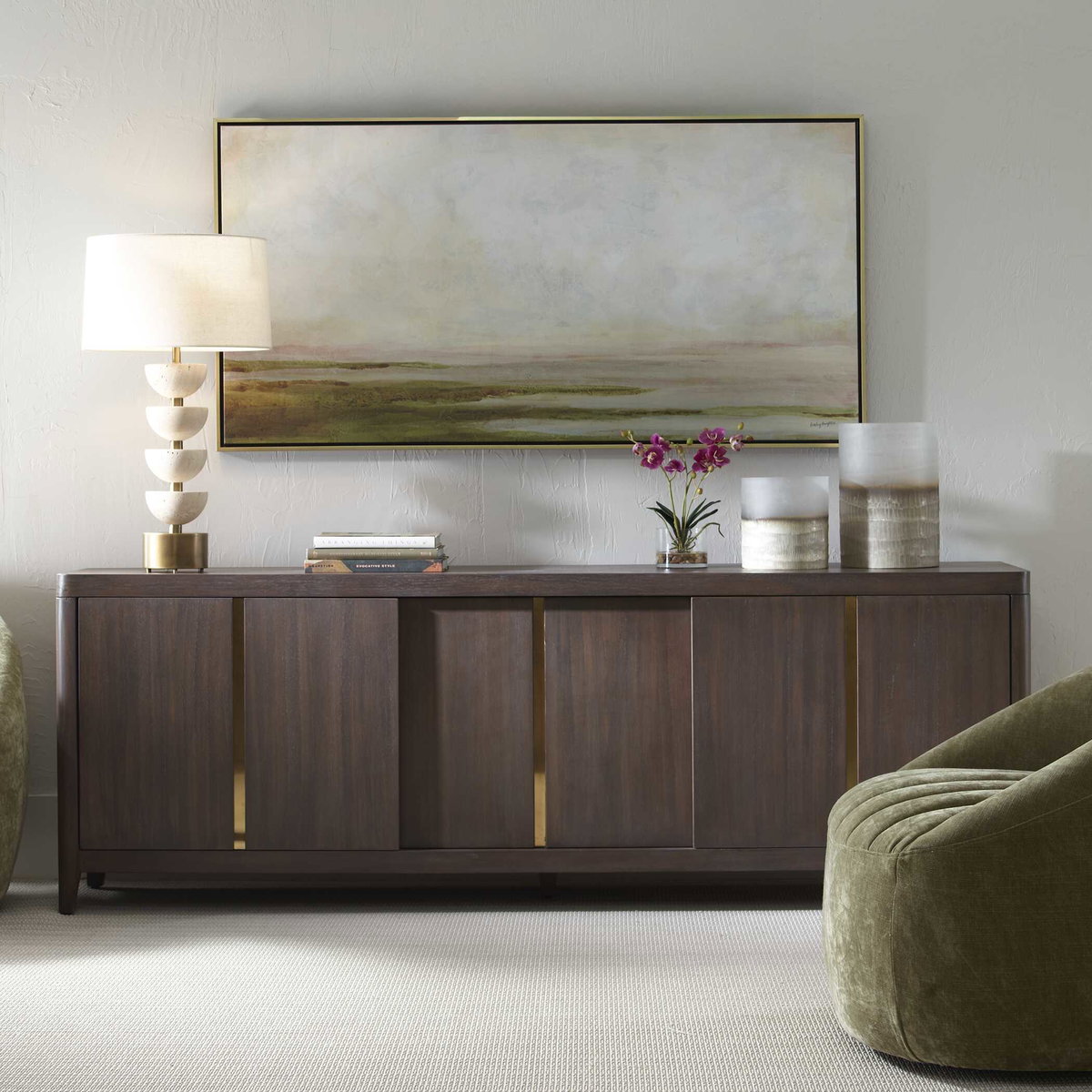 Hazy Lake Framed Landscape Art, Painting by Uttermost, 61.5" width x 31.5" height x 2" depth View 2