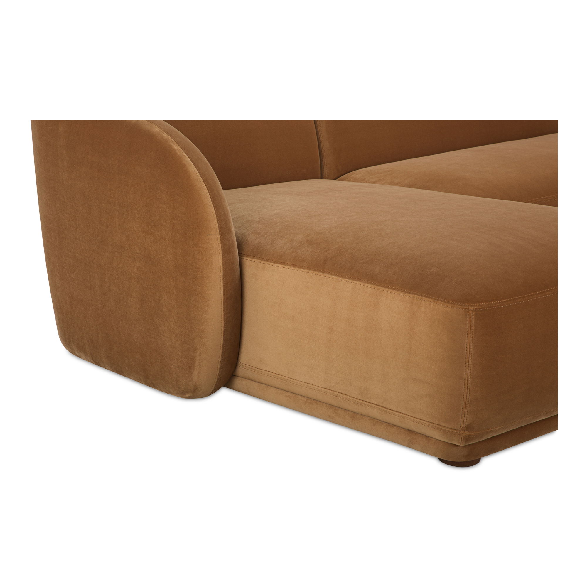 Faye Left Sectional Tan Faux Mohair large image 