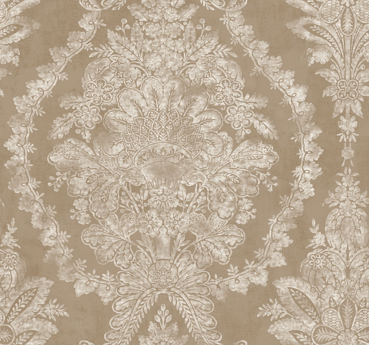 Charleston Damask Bronze Wallpaper, by York Wall, 27' length x 2'3" width x 0.02" depth