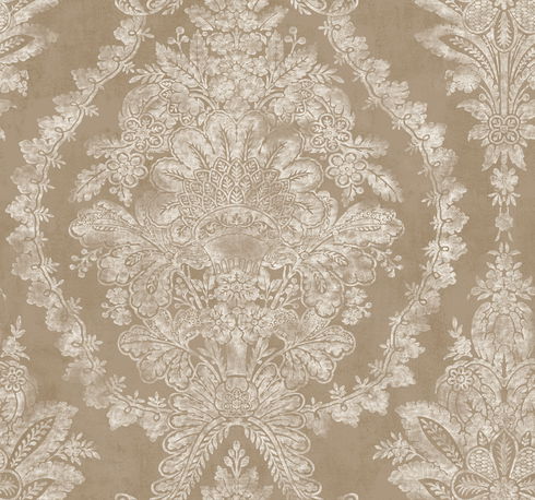 Charleston Damask Bronze Wallpaper