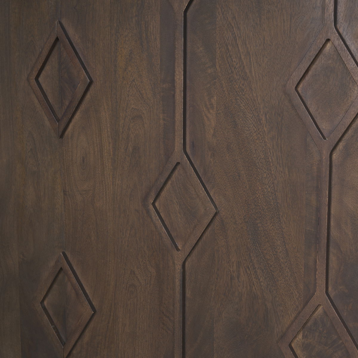 Heera Dark Brown Diamond Motif with Shelf Accent Cabinet, Cabinets & Chest by Mercana, 36" length x 16.25" width x 32" height View 11