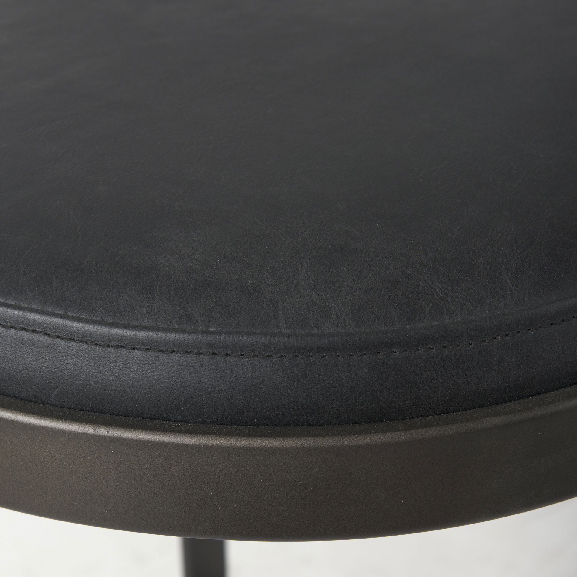 Tyson 17L x 18W x 31H Black Leather with Metal Frame Bar Stool large image 