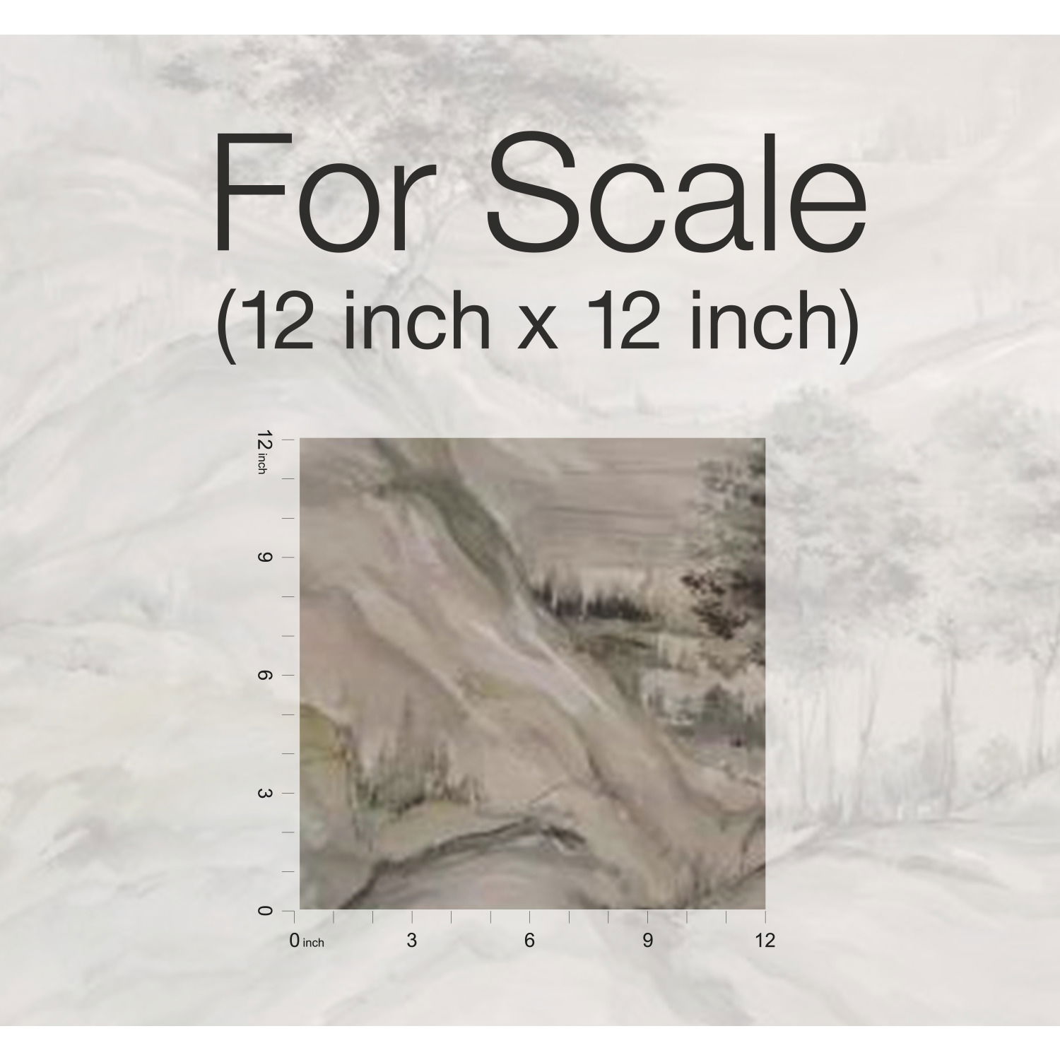 Misty Mountain Taupe Wall Mural large image 