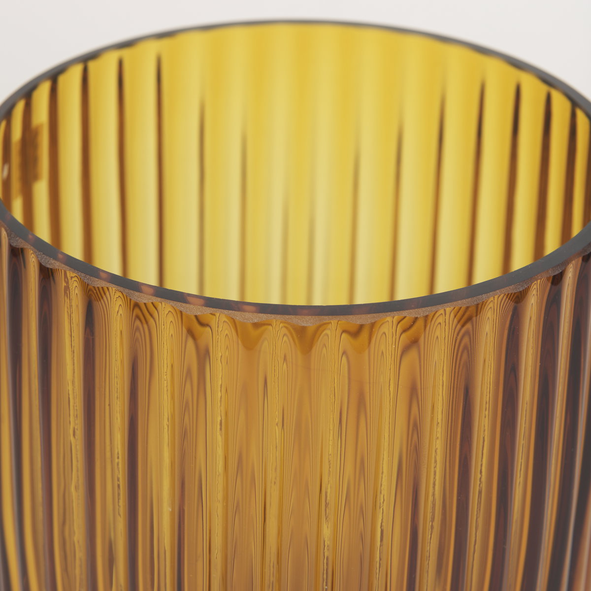 Dawn 8' Ribbed Amber Glass Vase, by Mercana, 5.59" length x 5.59" width x 8.27" height View 5