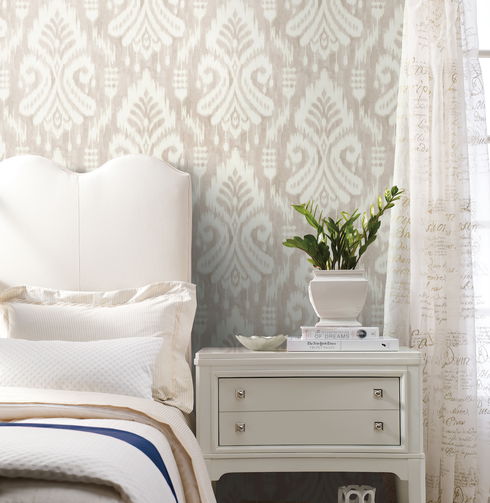 Hawthorne Ikat Taupe Wallpaper
