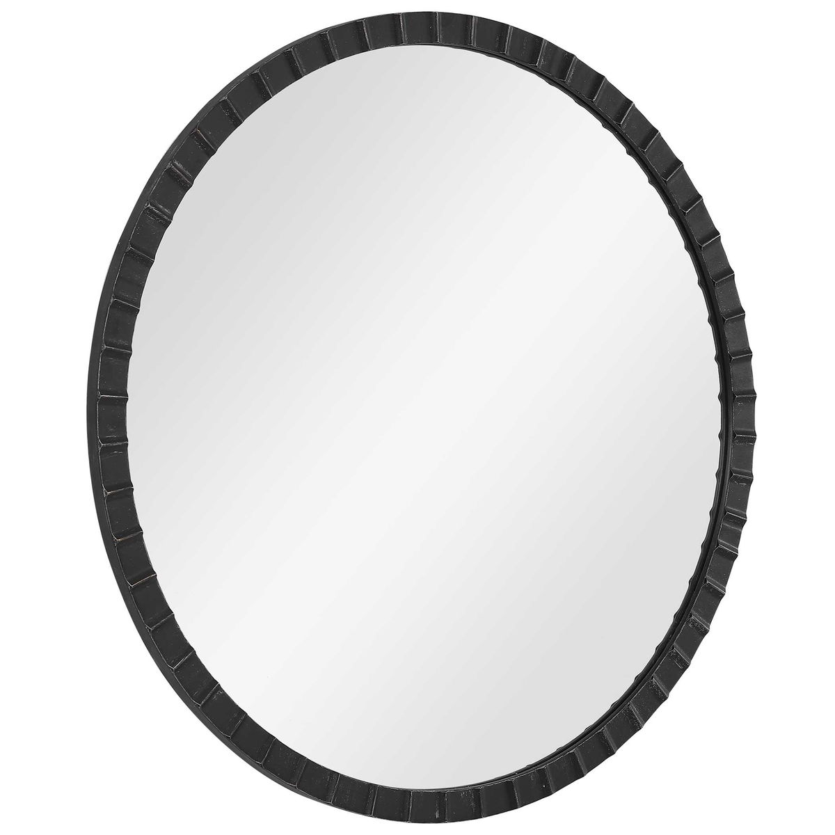 Dandridge Round Industrial Mirror, by Uttermost, 34" width x 34" height x 1" depth View 6