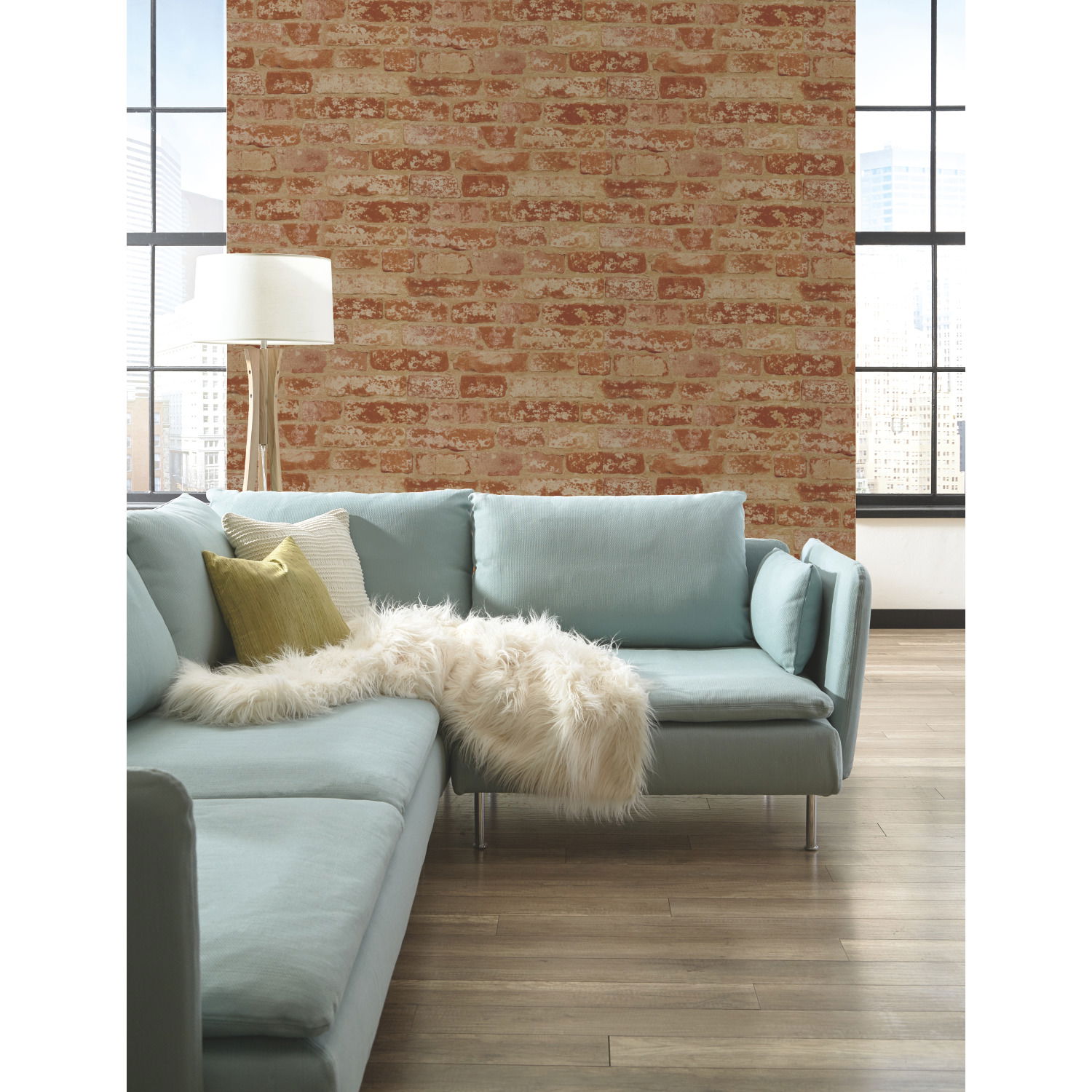Up the Wall Red & Taupe Wallpaper large image 