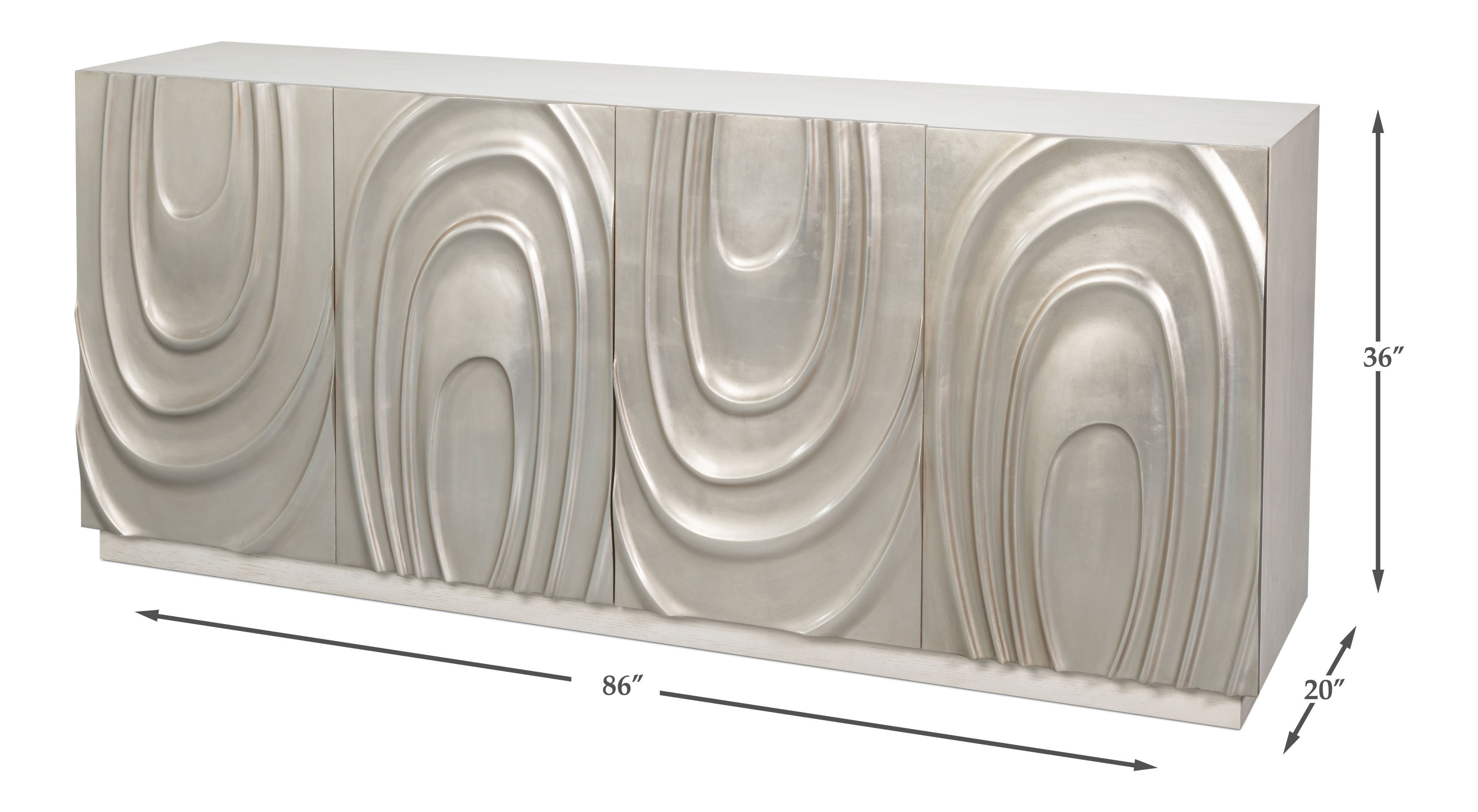 Capriole Credenza, Cabinets & Sideboard by Sarreid, 86" length x 20" width x 36" height View 13