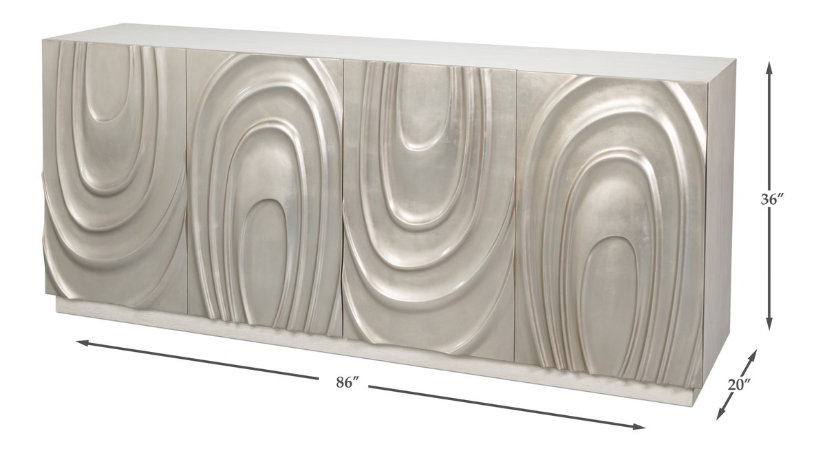 Capriole Credenza, by Sarreid, 1'8" length x 7'2" width x 3' height View 13