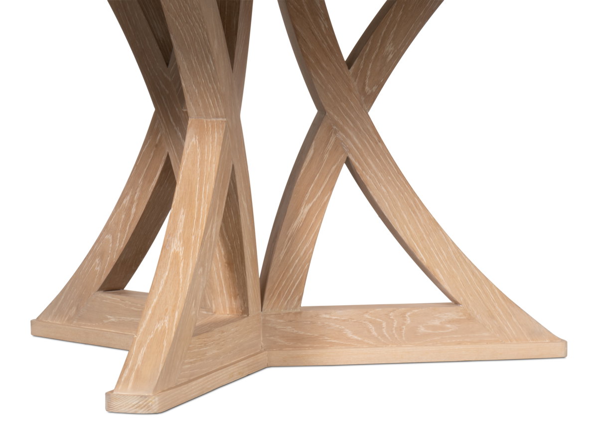 Casual Jupe Dining Table Bleached Oak M, by Sarreid, 4'7" length x 4'7" width x 2'6" height View 7