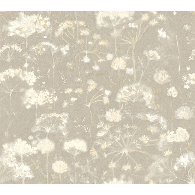 Botanical Fantasy Light Grey Wallpaper large image 