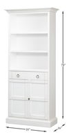 Bookcase With Doors, Cortina White, Shelving & Bookcase by Sarreid, 35" length x 16" width x 78" height thumbnail 14