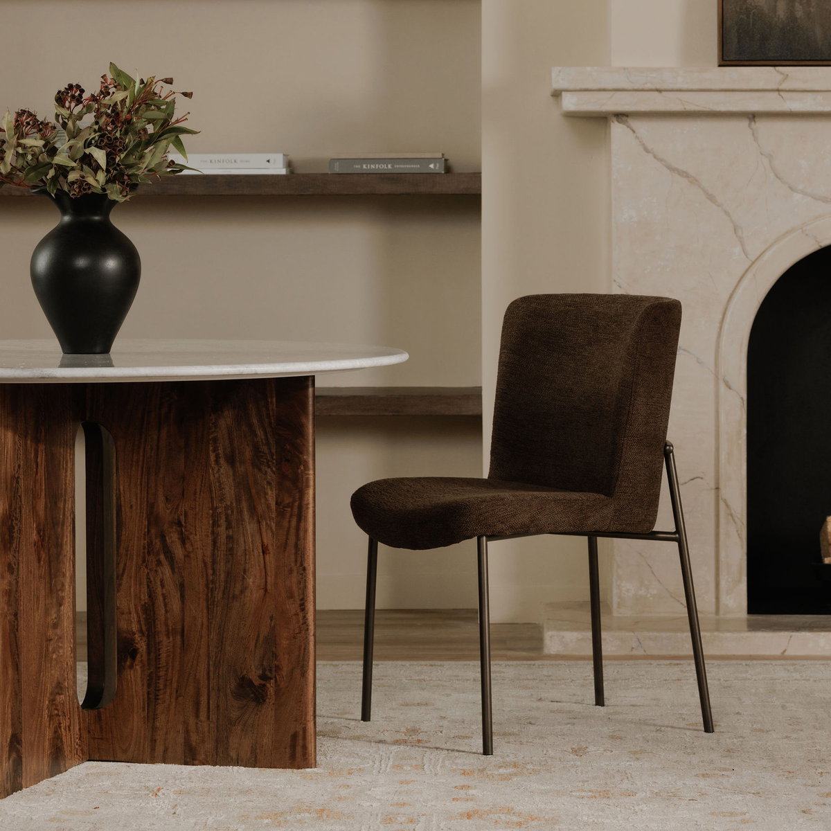 Early Dining Chair Dark Brown-set Of Two, by Moe's Home, 21.7" width x 33.5" height x 23.8" depth View 6