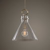 Imbuto Funnel Glass 1 Light Pendant, by Uttermost, 1'2.5" width x 1'7" height x 1'2.12" diameter x 1'2.12" depth thumbnail 2