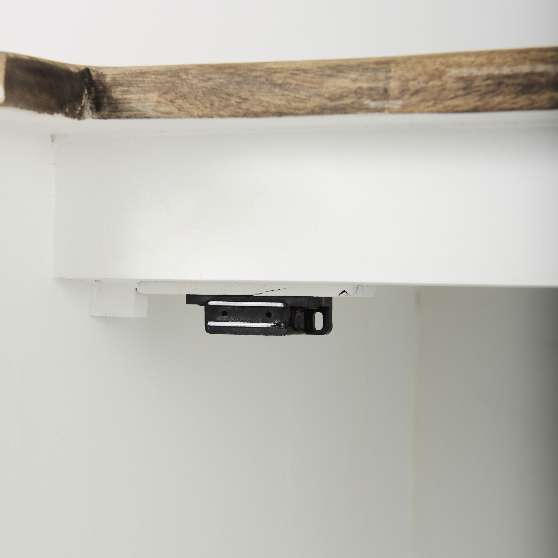 Bourchier 75x21 White/Black Solid Wood Frame Brown Top 4 Drawer 2 Glass Cabinet Buffet large image 