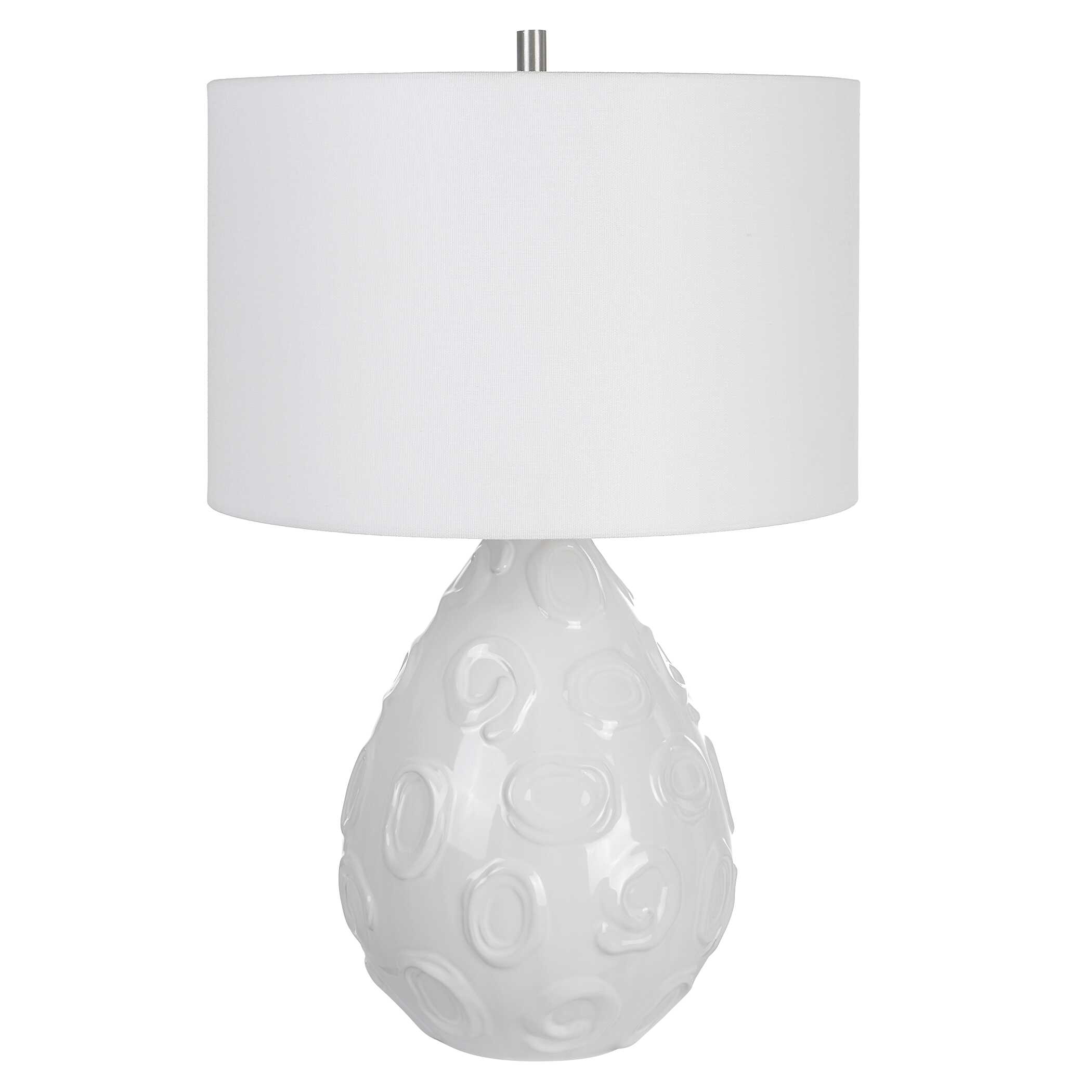 Loop White Glaze Table Lamp, by Uttermost, 16" width x 25" height x 16" depth View 5