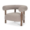 Gianna Open Back Medium Brown Wood with Taupe Boucle Fabric Accent Chair thumbnail 0