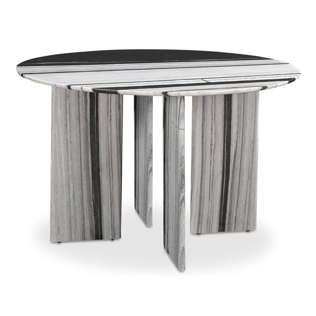 Celia Round Dining Table Panda Marble, by Moe's Home, 48" width x 30" height x 48" depth View 2