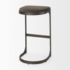 Tyson Backless 31in Seat Bar Stool | Brown/Gray Suede with Black Metal, Counter & Bar Stool by Mercana, 17.25" length x 17.5" width x 31" height thumbnail 6