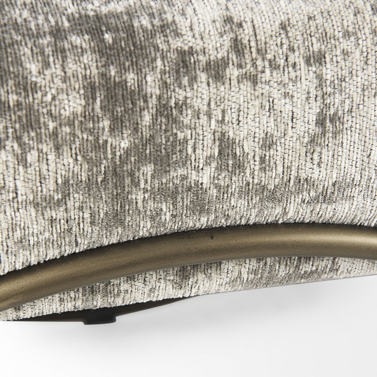 Ayla 55L x 17.6W x 18H Light and Dark Gray Fabric Seat with Antique Gold Metal Frame Bench, Benche by Mercana, 55" length x 17.6" width x 18" height View 8