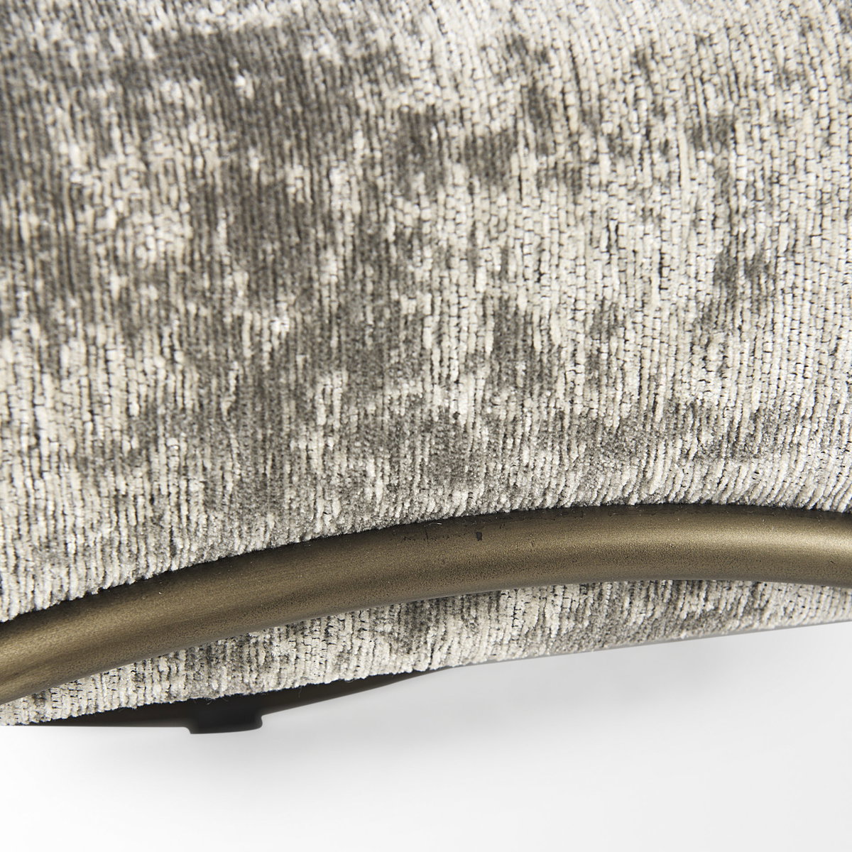 Ayla 55L x 17.6W x 18H Light and Dark Gray Fabric Seat with Antique Gold Metal Frame Bench, Benche by Mercana, 55" length x 17.6" width x 18" height View 8