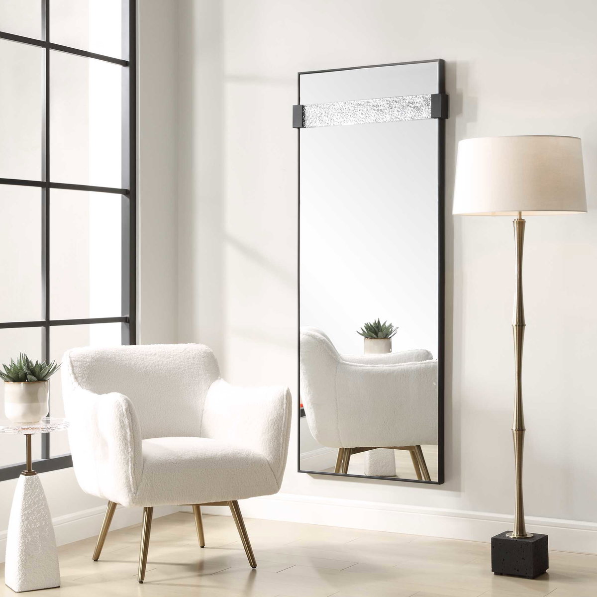 Stratton Modern Dressing Mirror, by Uttermost, 29.37" width x 72" height x 2.5" depth View 4