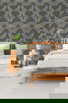 Dante Ribbon Charcoal Metallic Wallpaper thumbnail 1